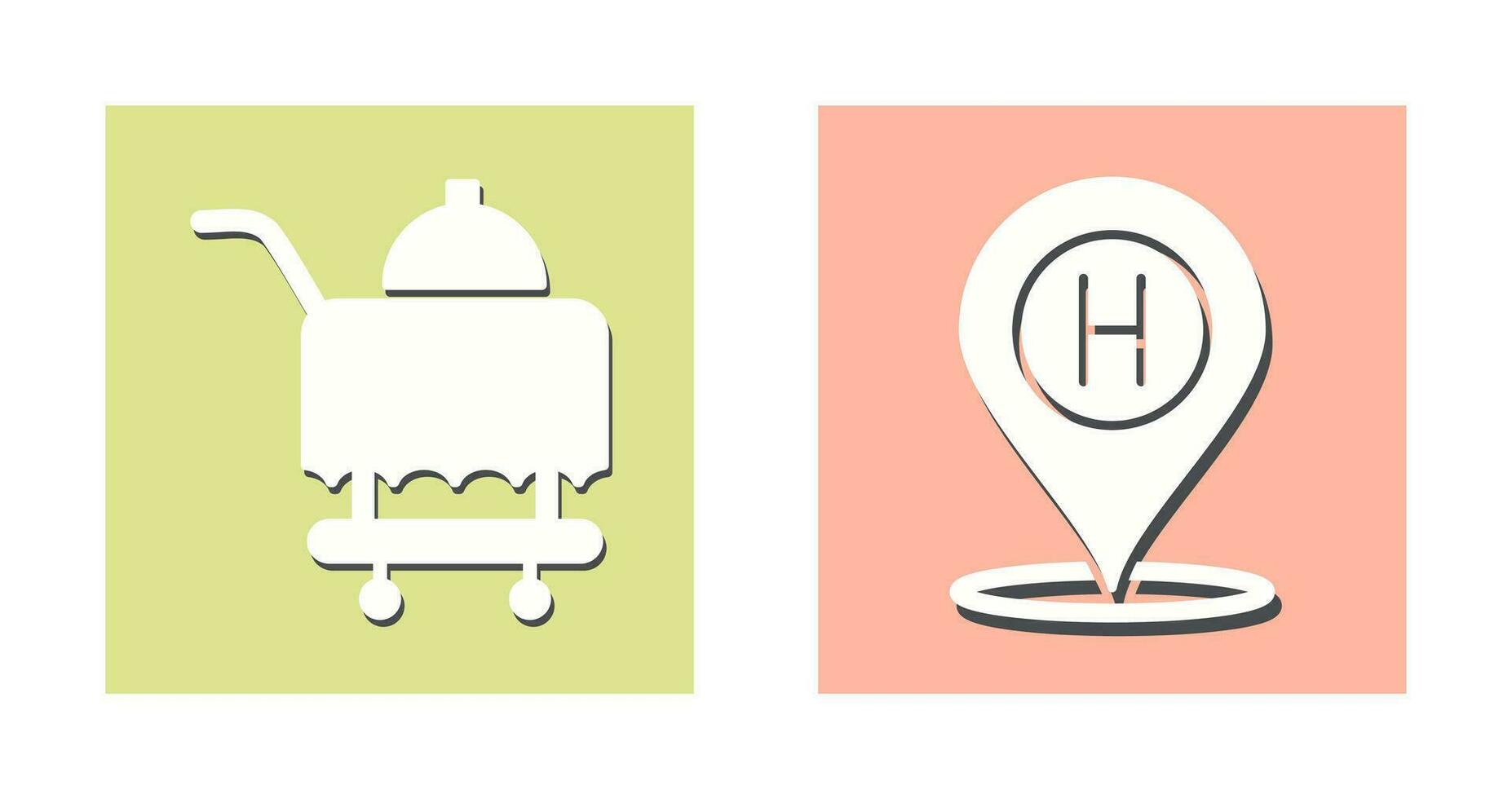 Room Service and Hotel Location Icon vector