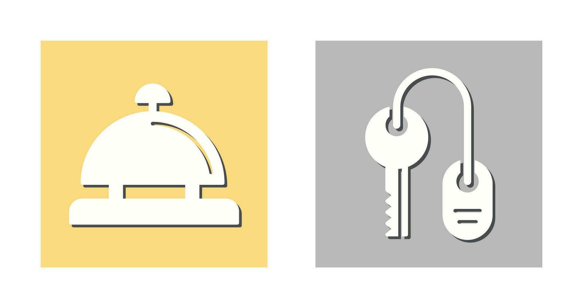 Room key and Desk Bell Icon vector