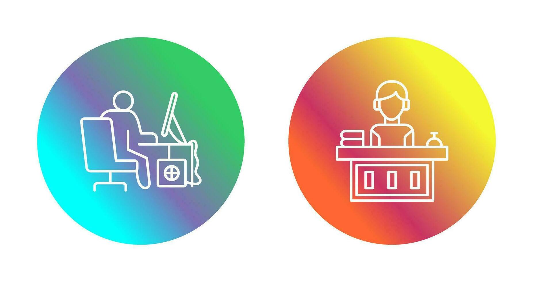 Computer Worker and Office Reception Icon vector