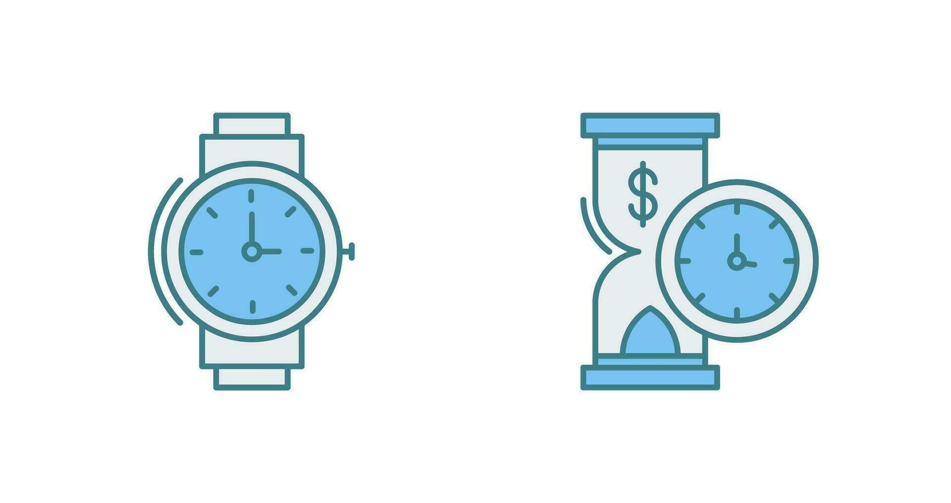 Wrist Watch and Time is Money Icon vector