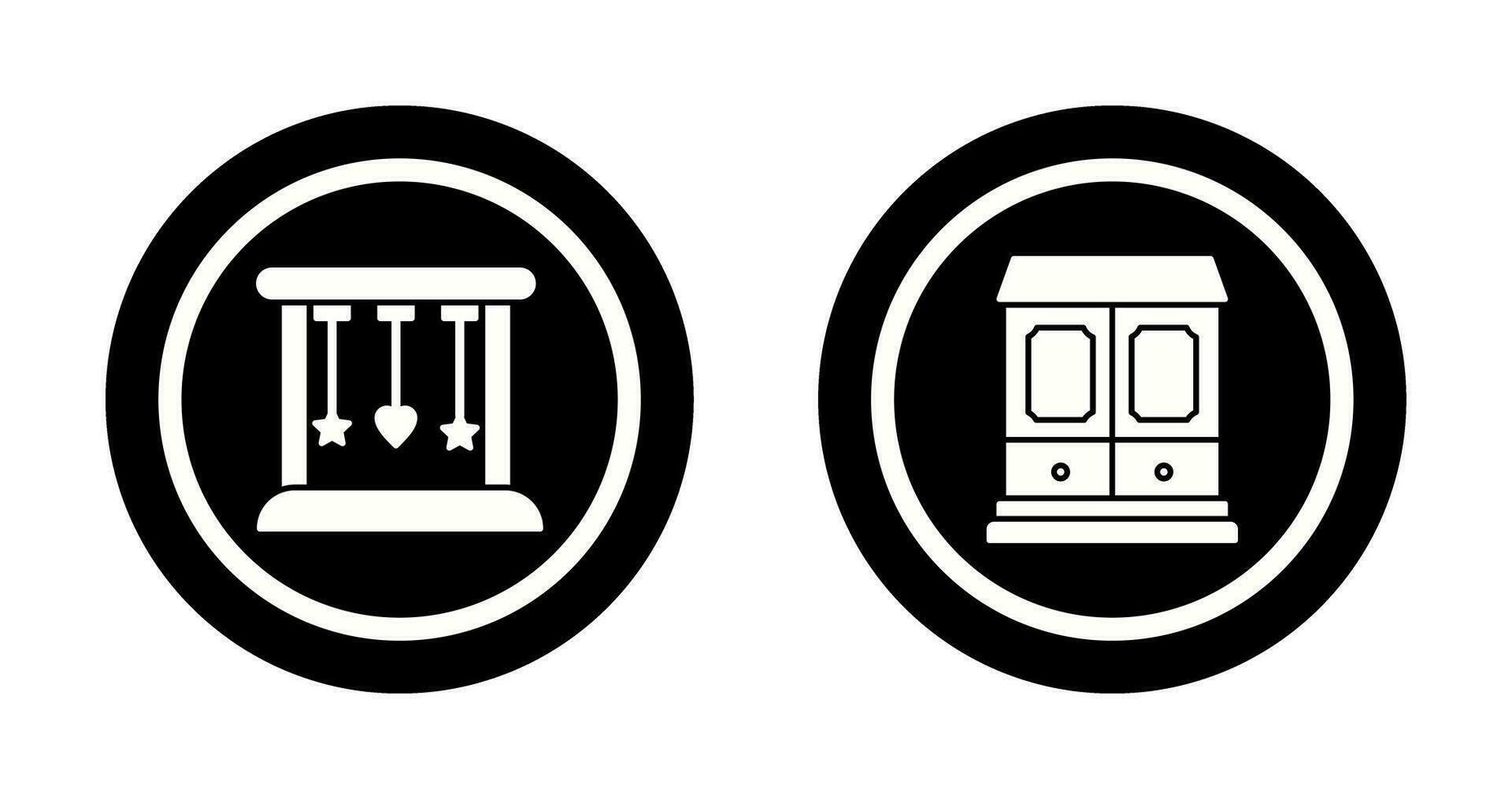 Cradle and Wardrobe Iconv vector