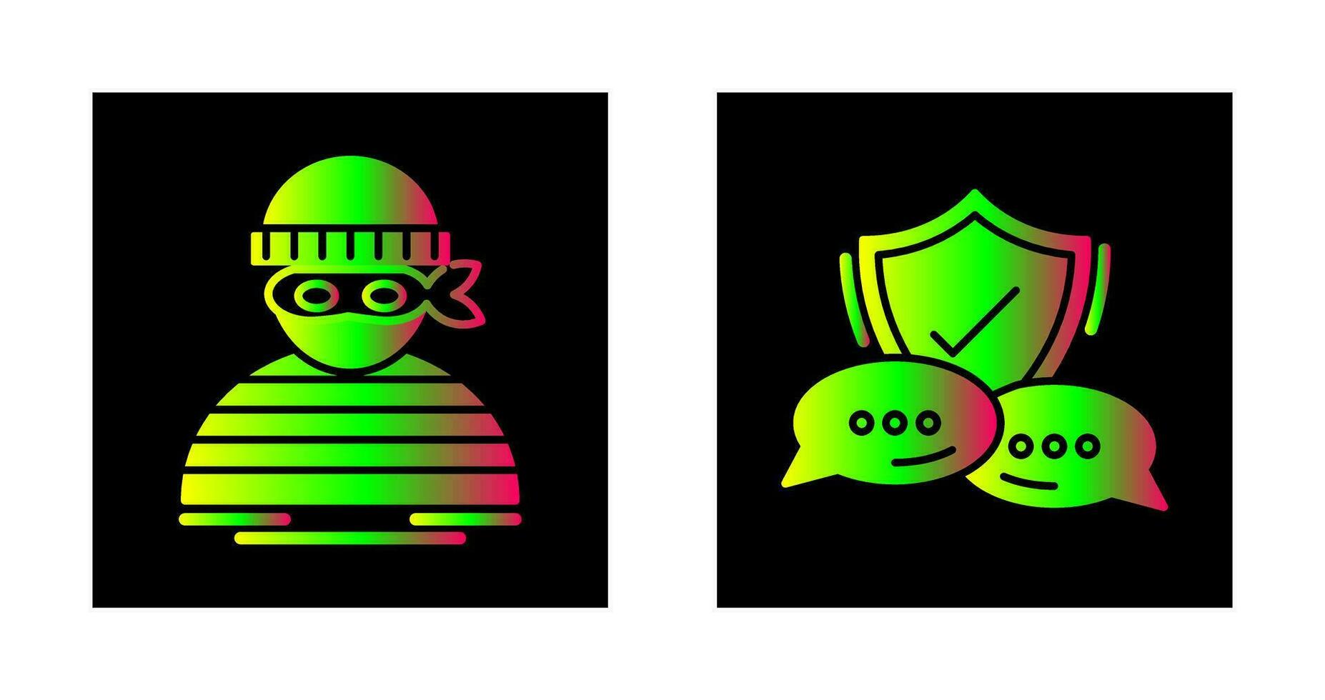 Thief and Contact Icon vector
