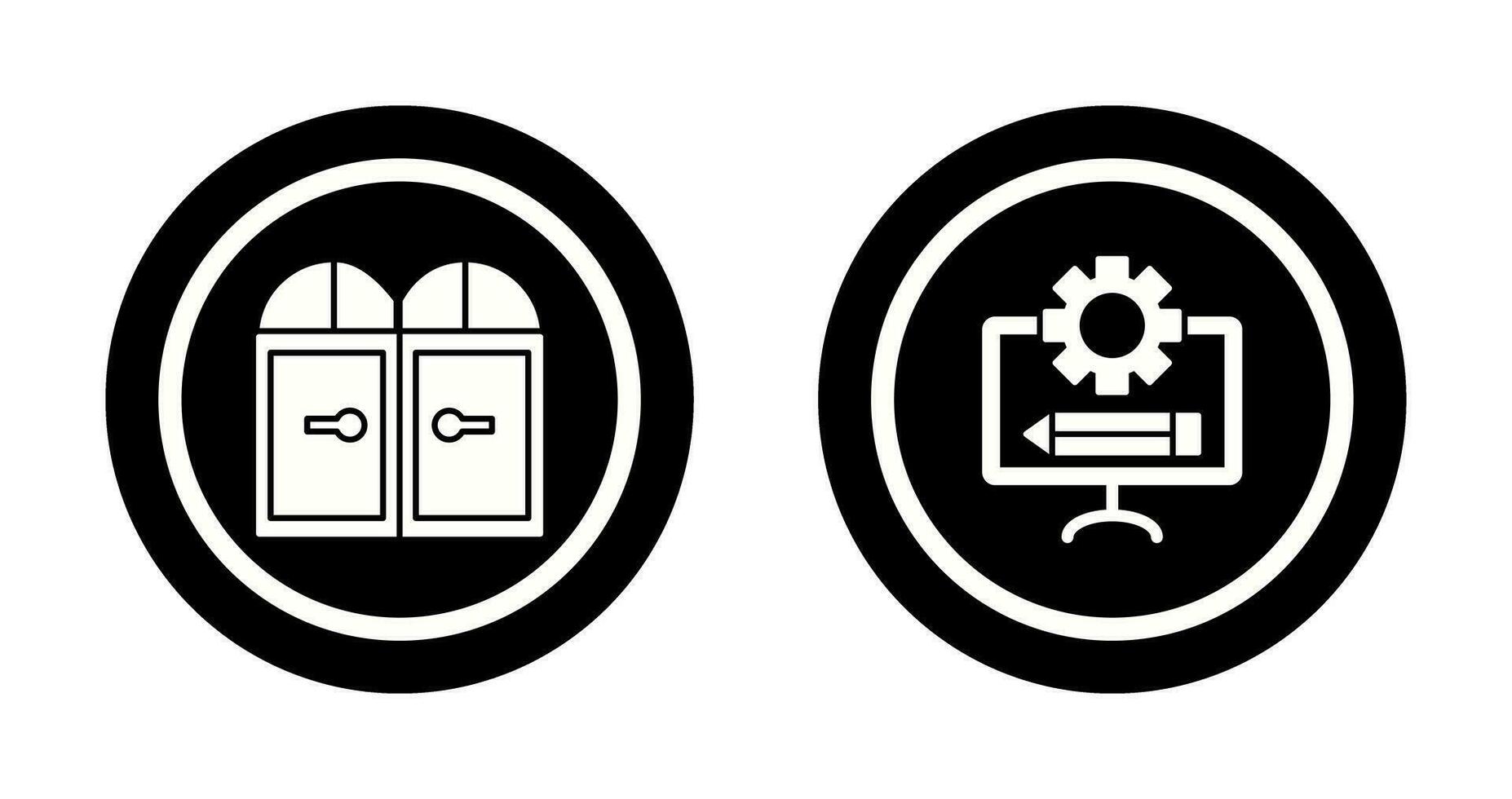 Door and Blueprint  Icon vector