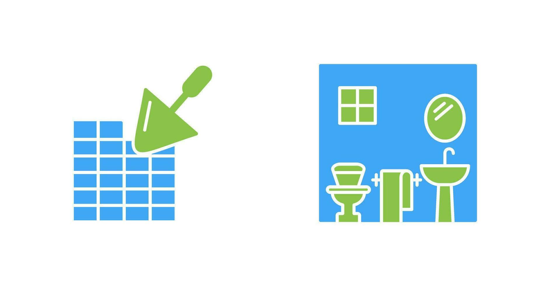 Brickwall and Bathroom Icon vector