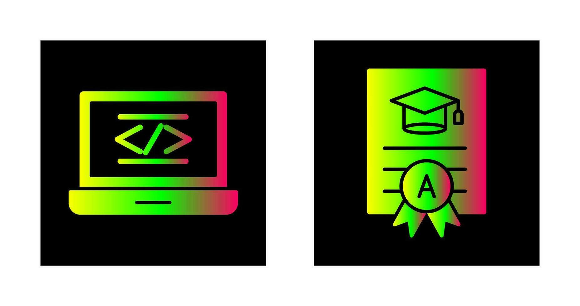 Coding and Report Card Icon vector