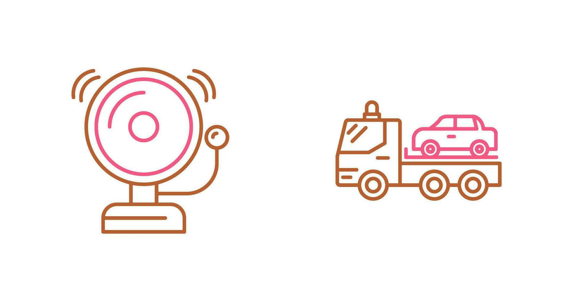 Fire Alarm and Tow Truck Icon vector