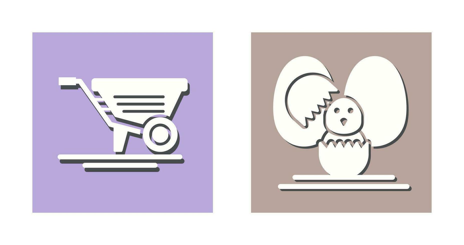 Wheelbarrow and Easter  Icon vector