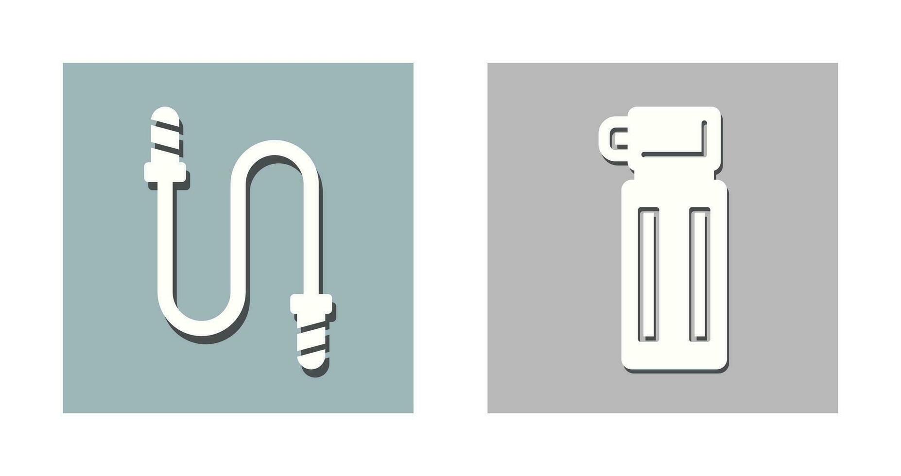 Jumping Rope and Thermos Icon vector
