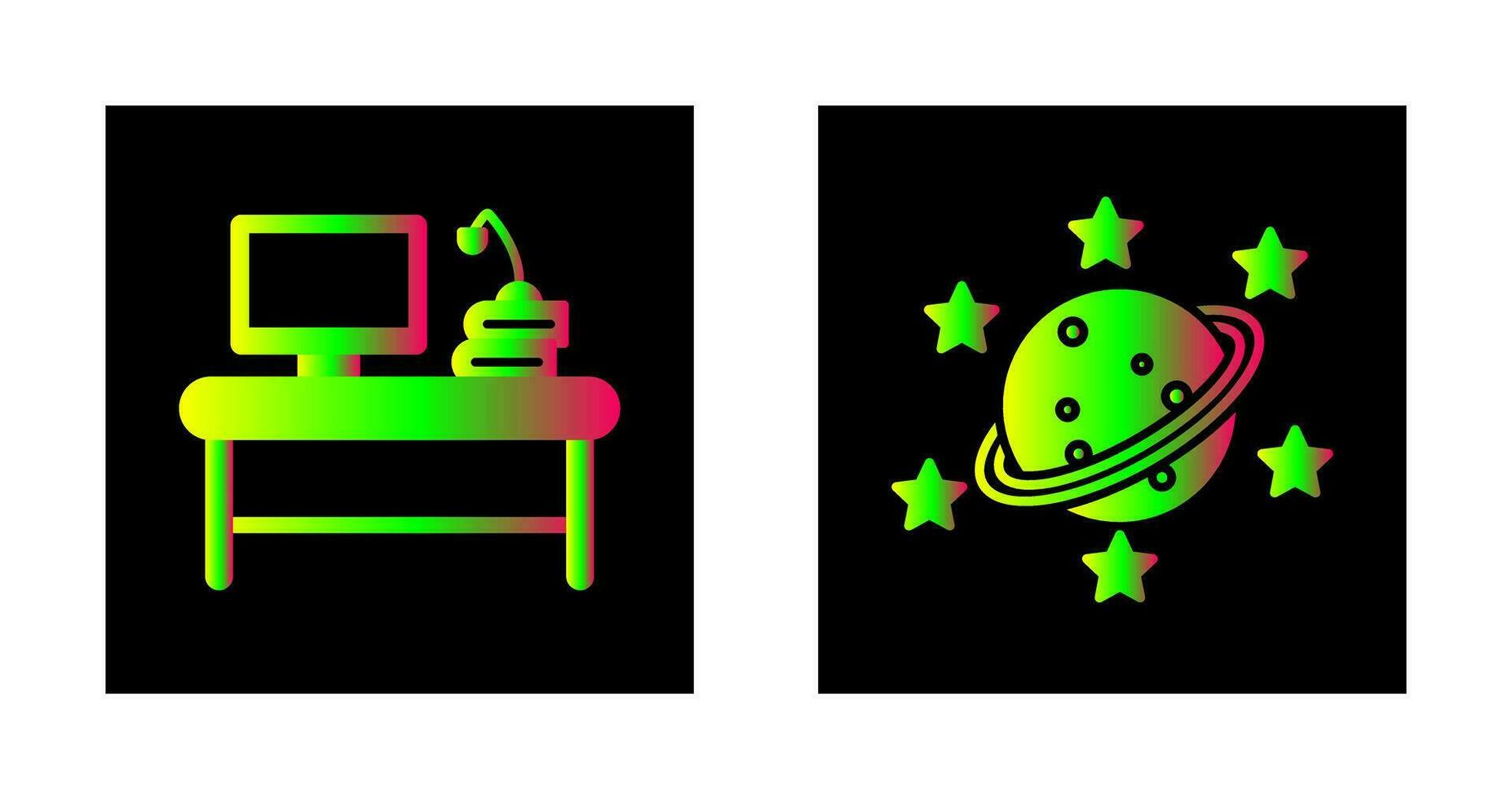 Desktop and Saturn Icon vector