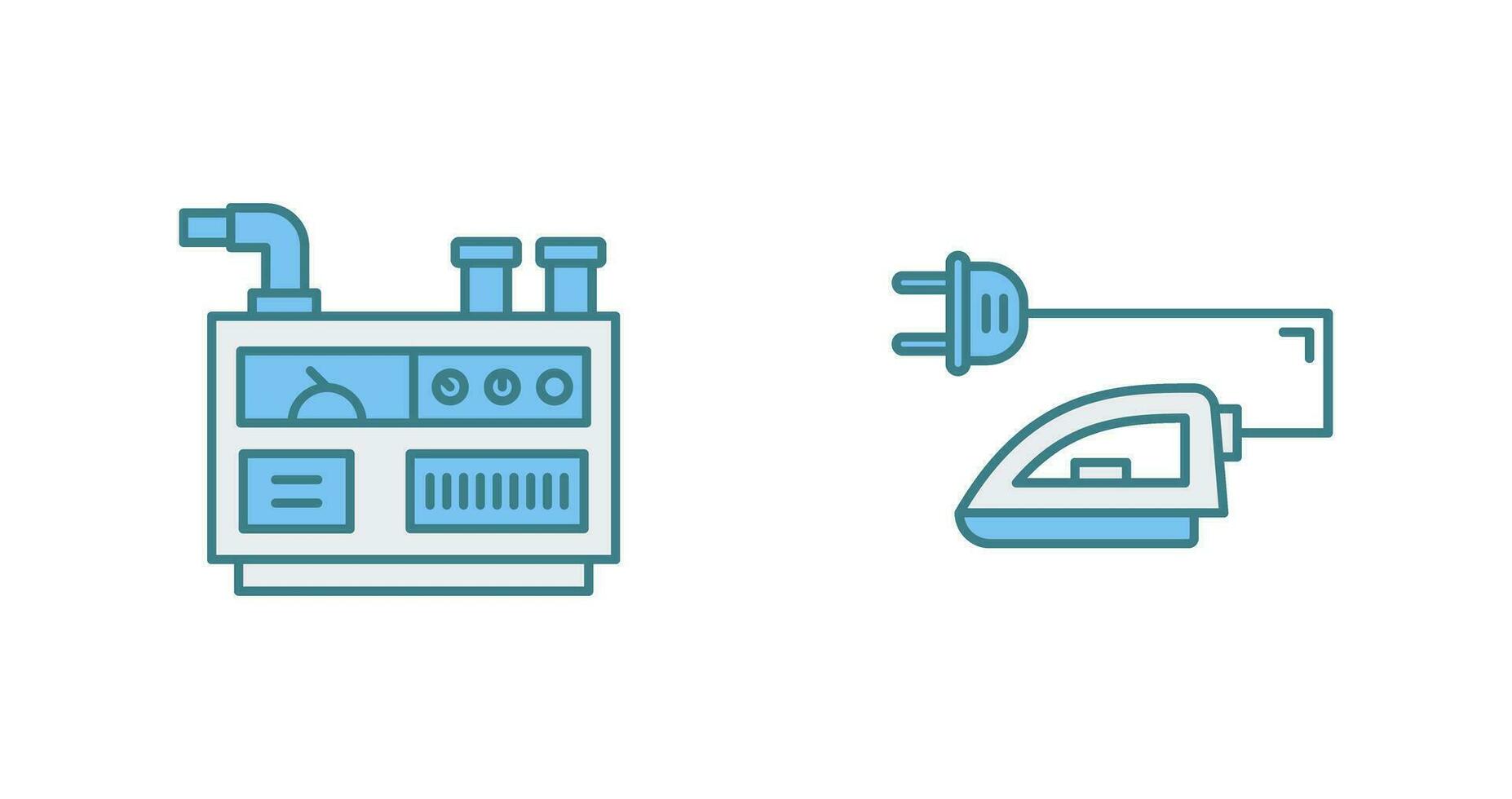 generador y hierro icono vector