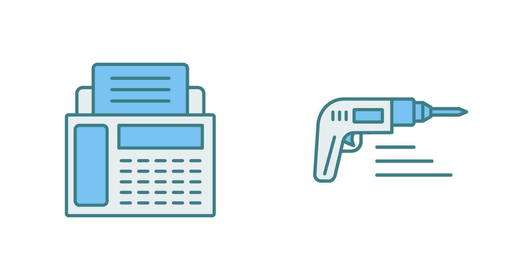 Fax Machine and Drill Icon vector