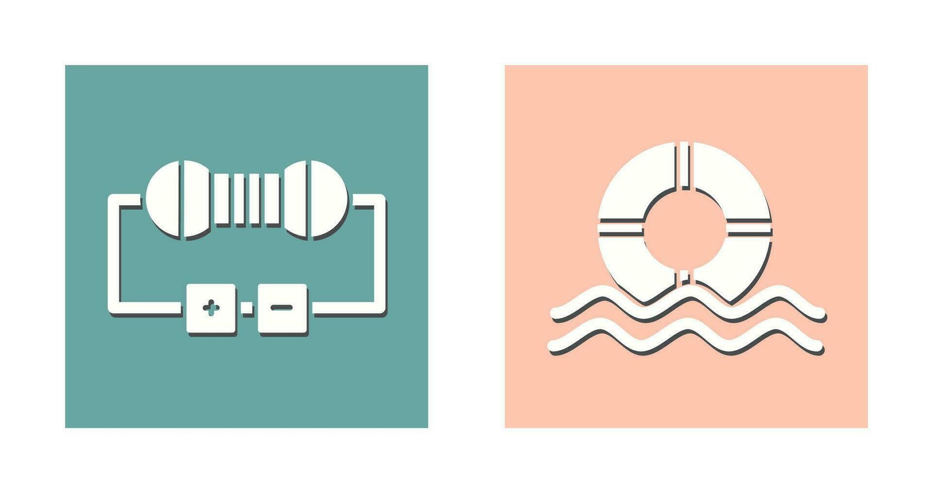 resistor y flotador icono vector