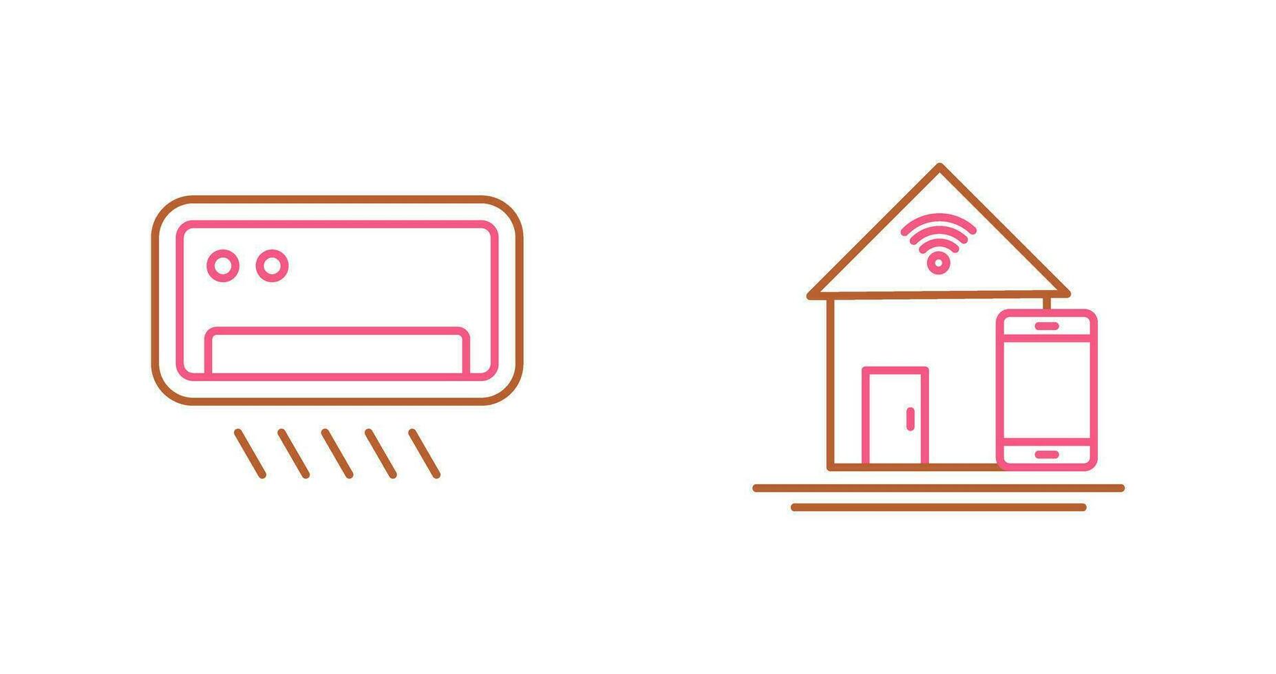 Air Conditioner and Home Automation Icon vector