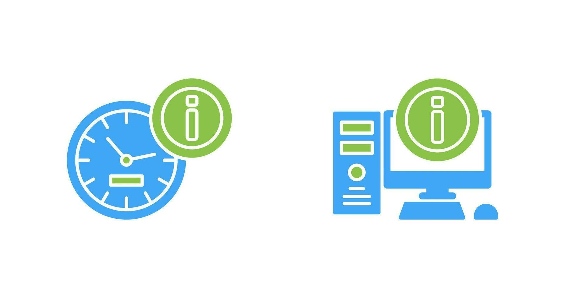 clock and computer Icon vector