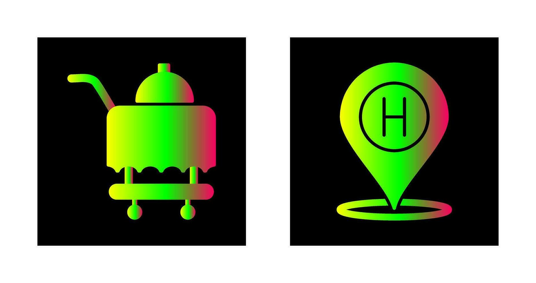 Room Service and Hotel Location Icon vector