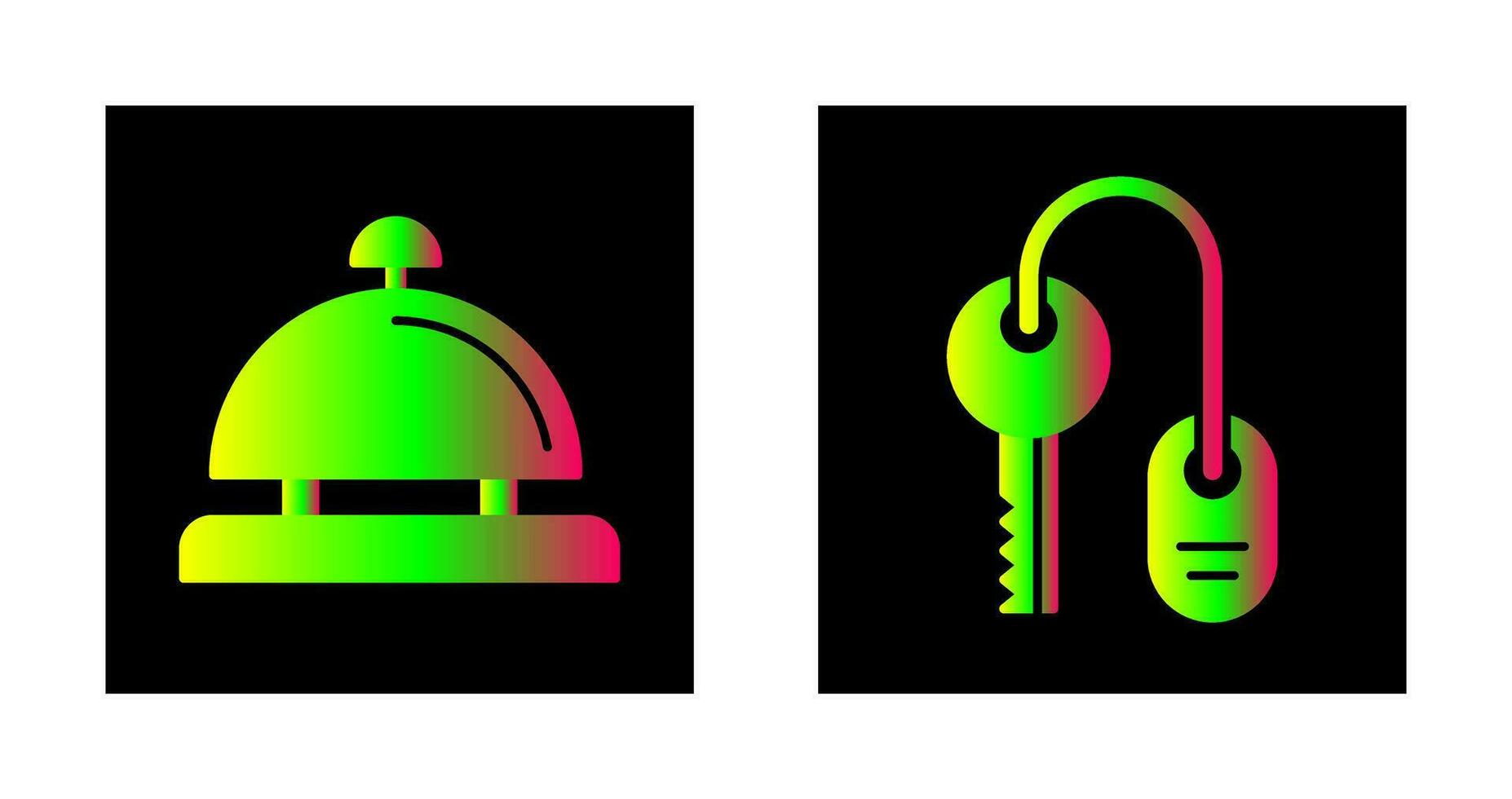 Room key and Desk Bell Icon vector