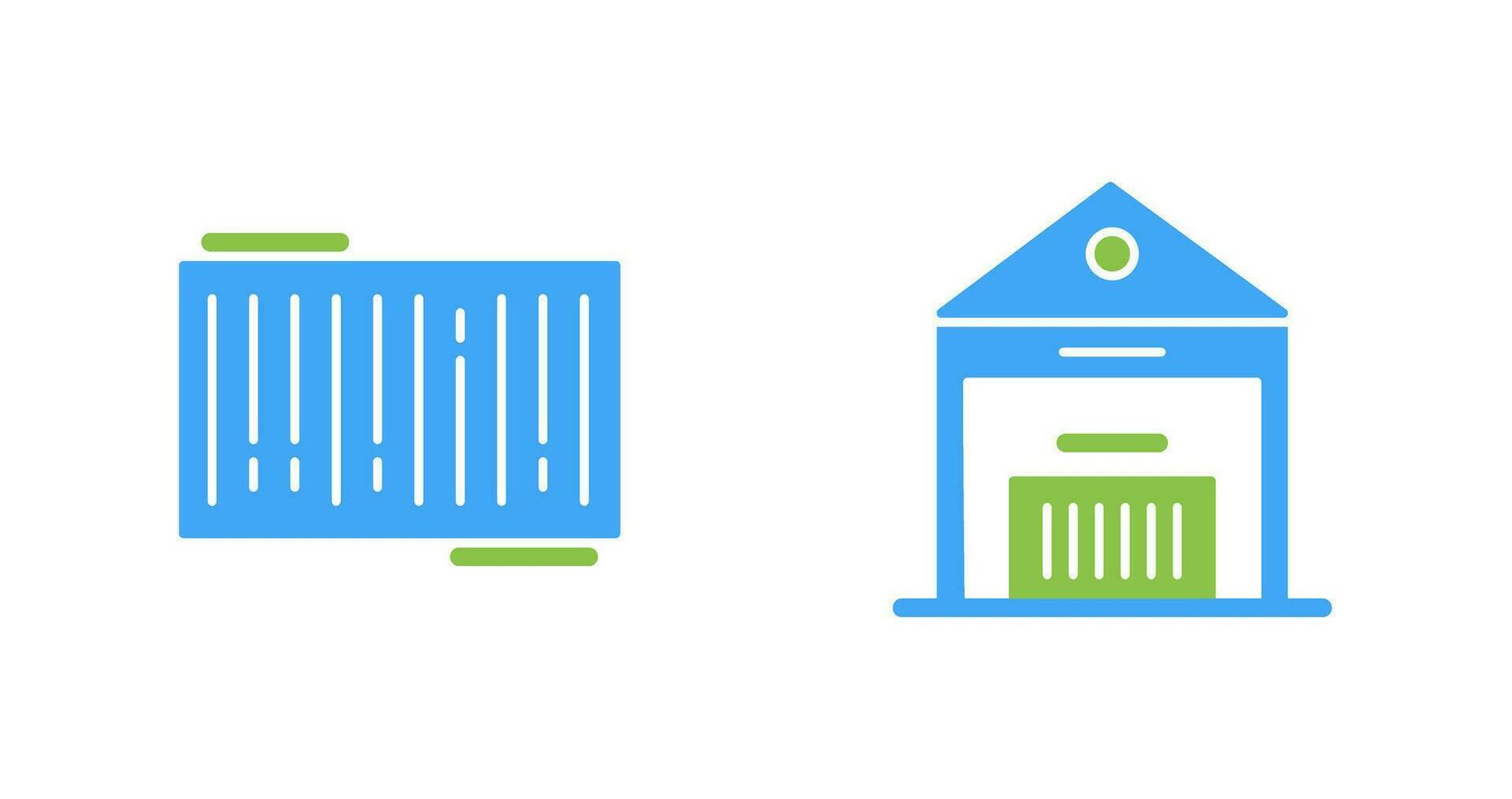 barcode and warehouse Icon vector