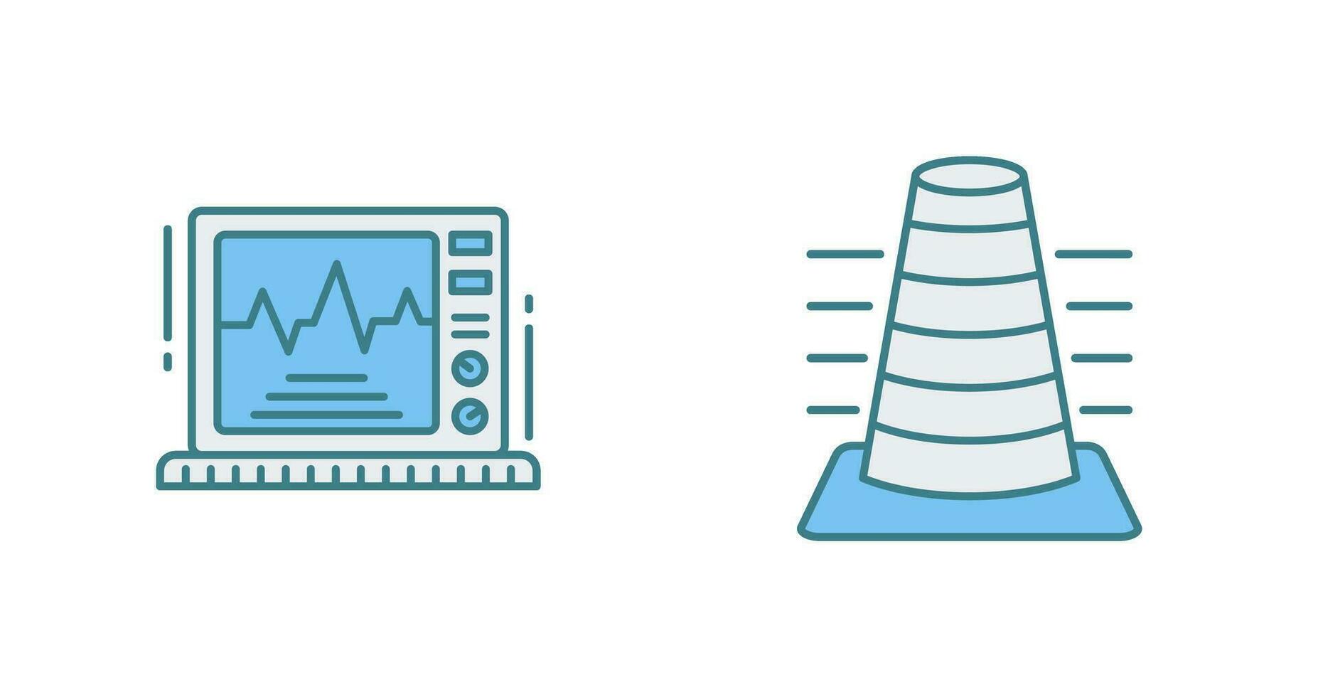 Bollard and Ekg Monitor Icon vector