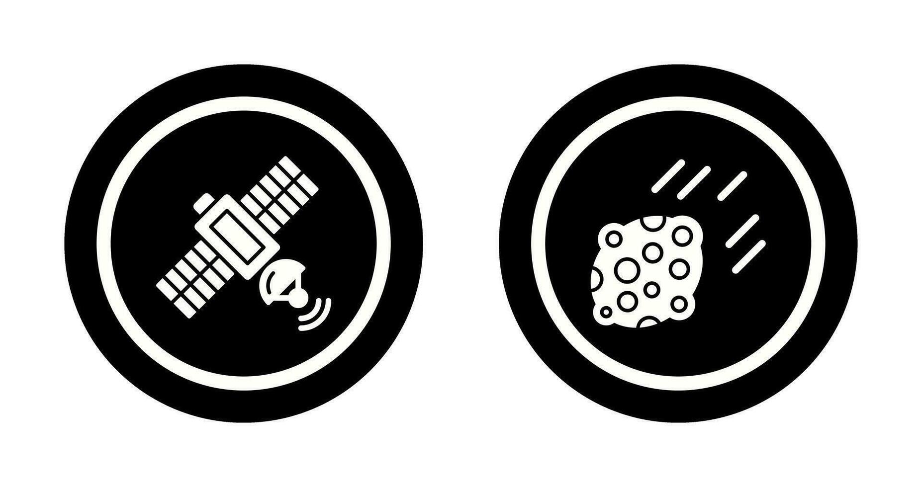 satelite and asteroid Icon vector