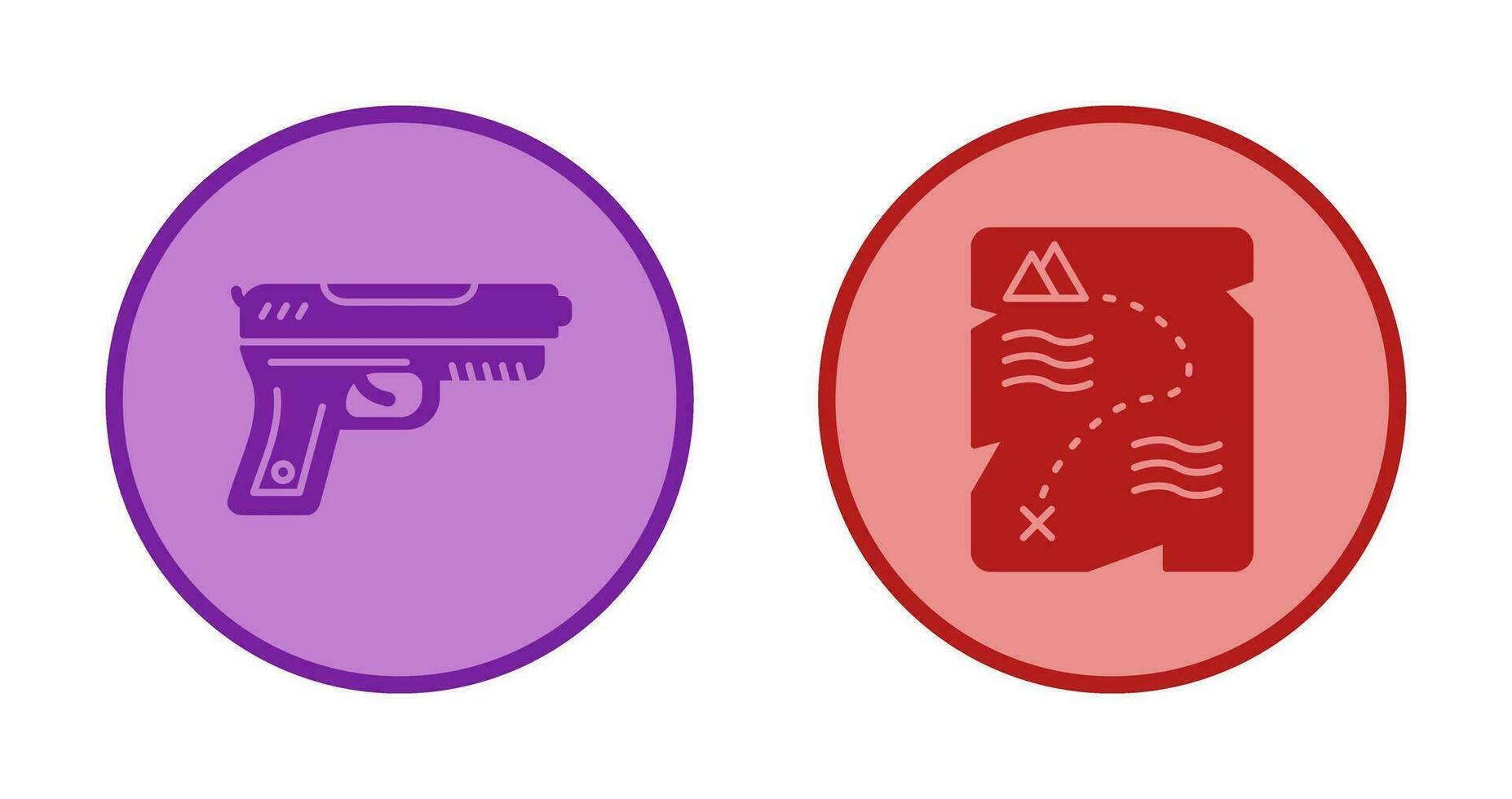 Gun and Treasure  Icon vector