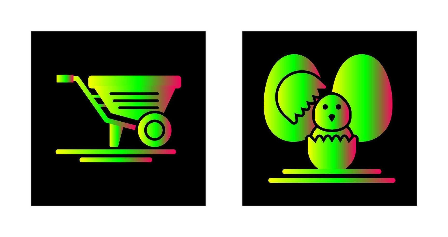 Wheelbarrow and Easter  Icon vector