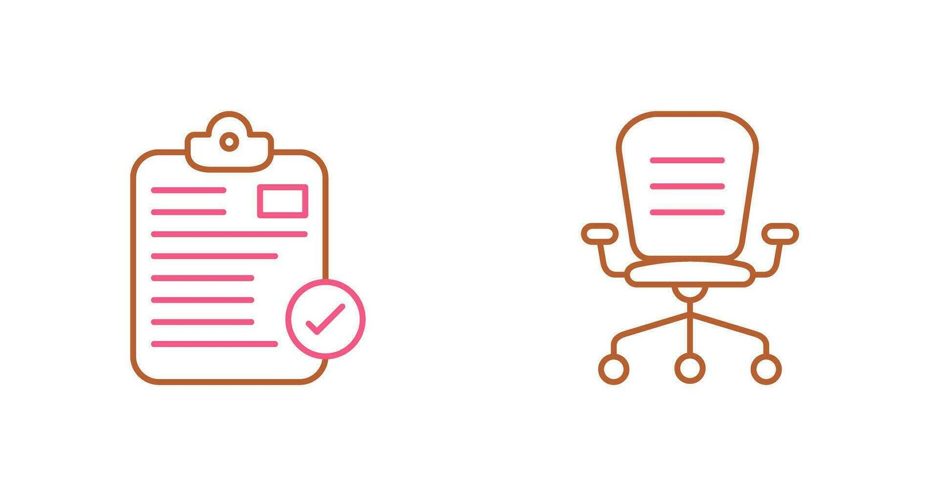 Secure Notepad and Office Chair Icon vector