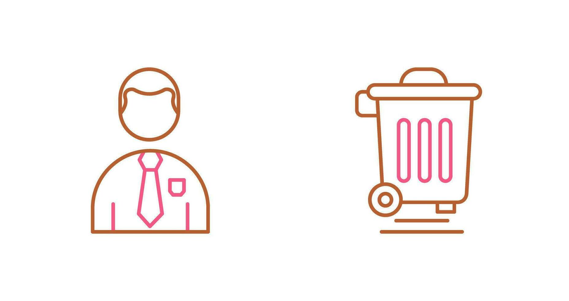 Employee and Dustbin Icon vector