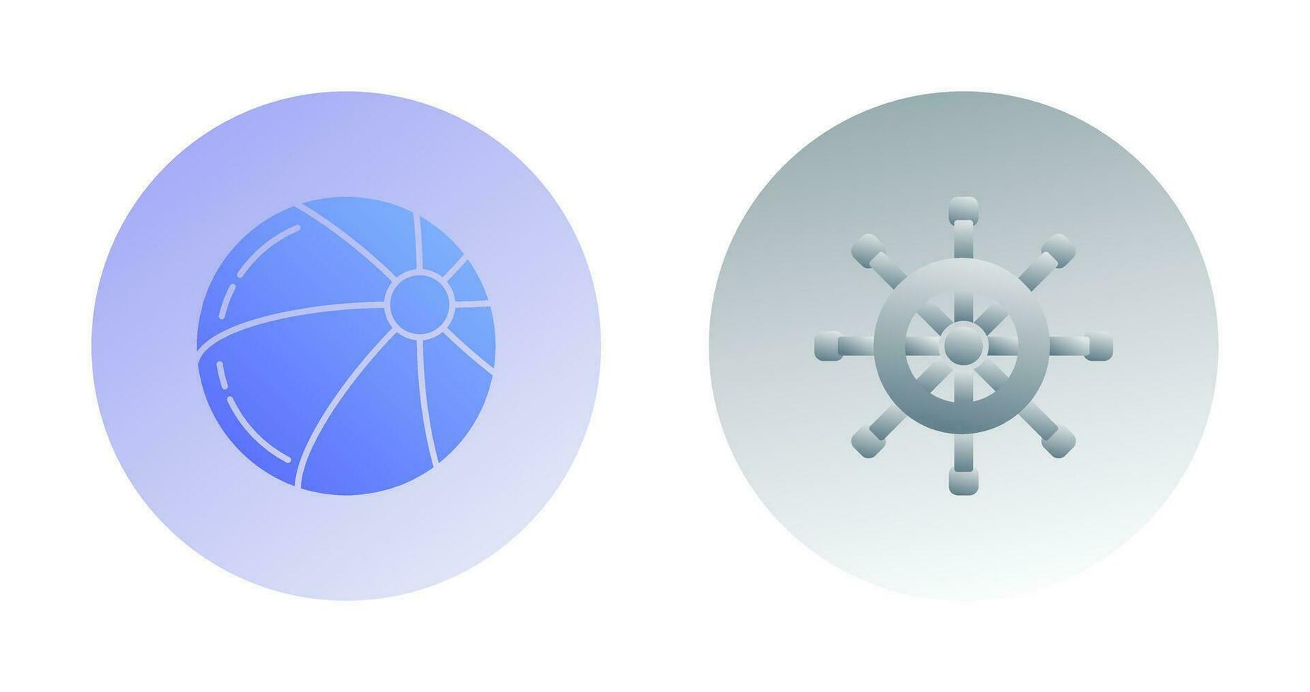 Beach Ball and Rudder Icon vector