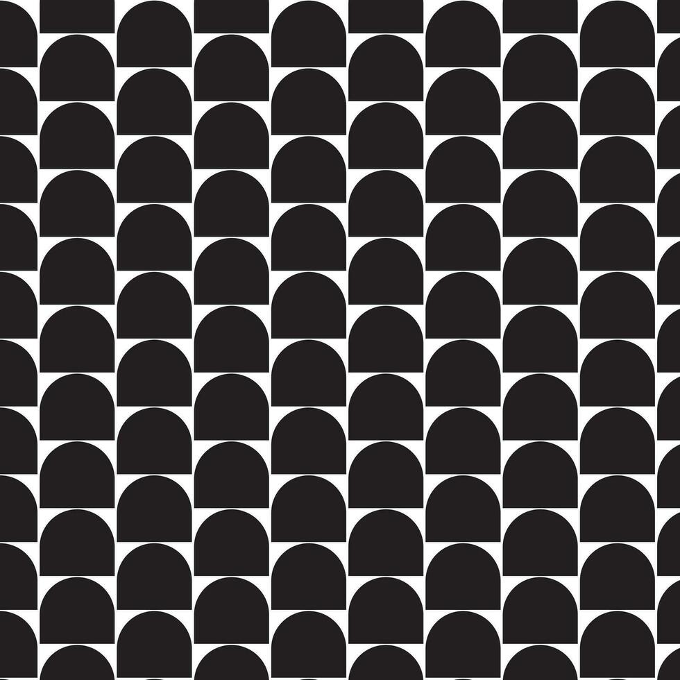 simple abstract modern black color wavy half round shape pattern on white background. vector