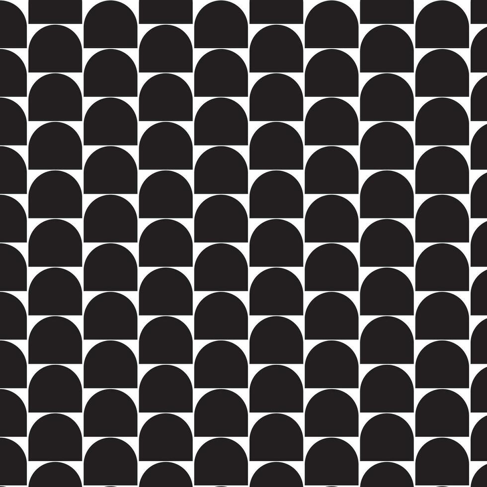 simple abstract modern black color wavy half round shape pattern on white background. vector