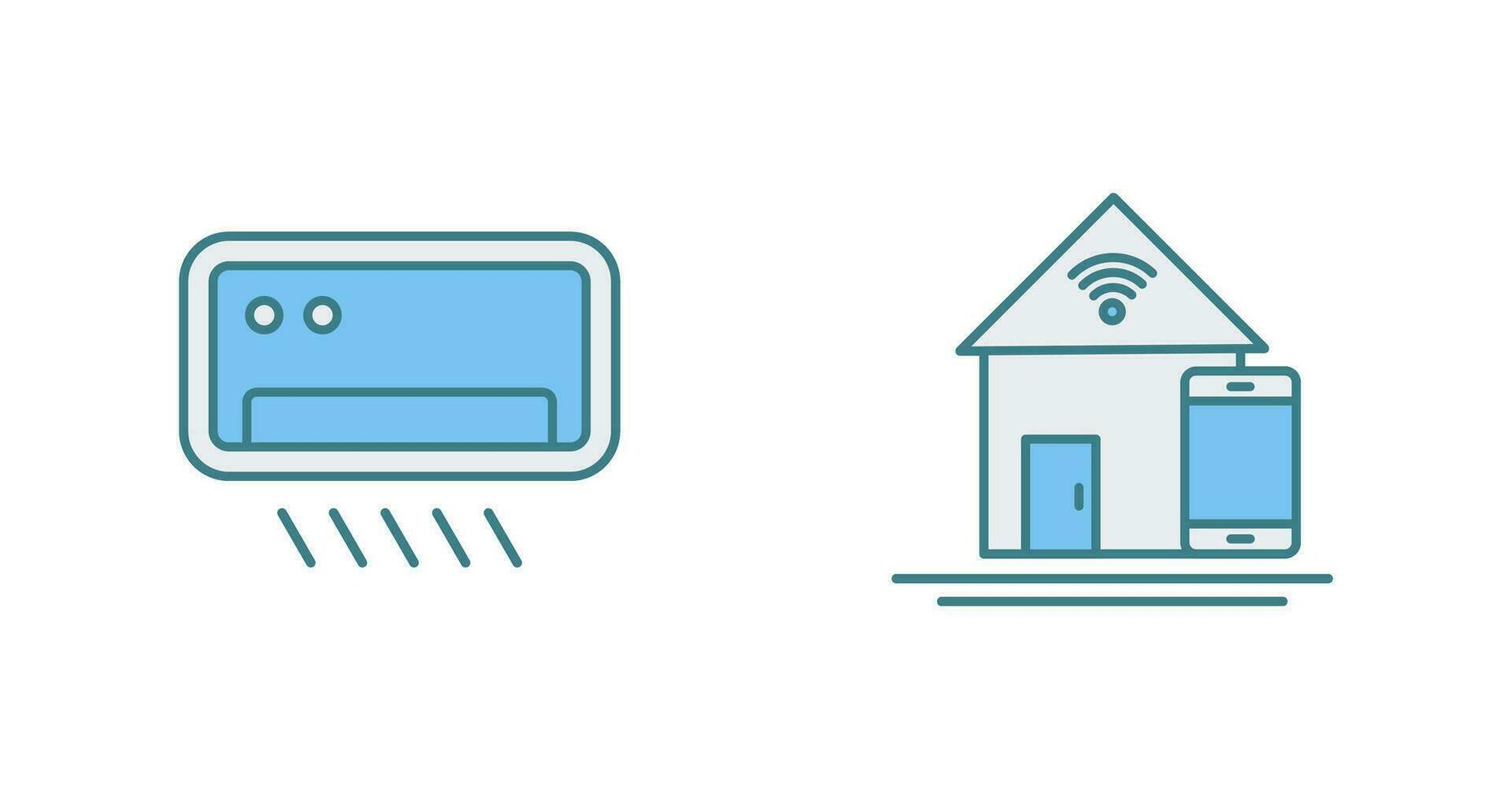 Air Conditioner and Home Automation Icon vector