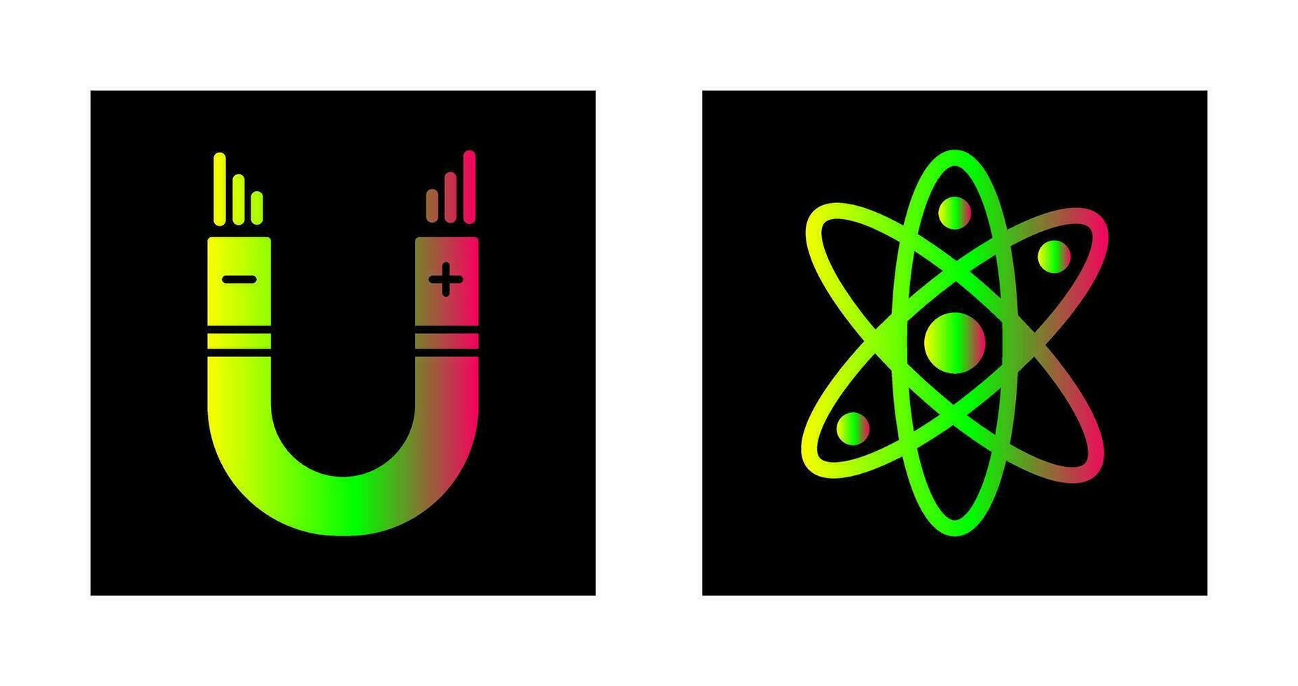 Atom and Magnet,attraction Icon vector