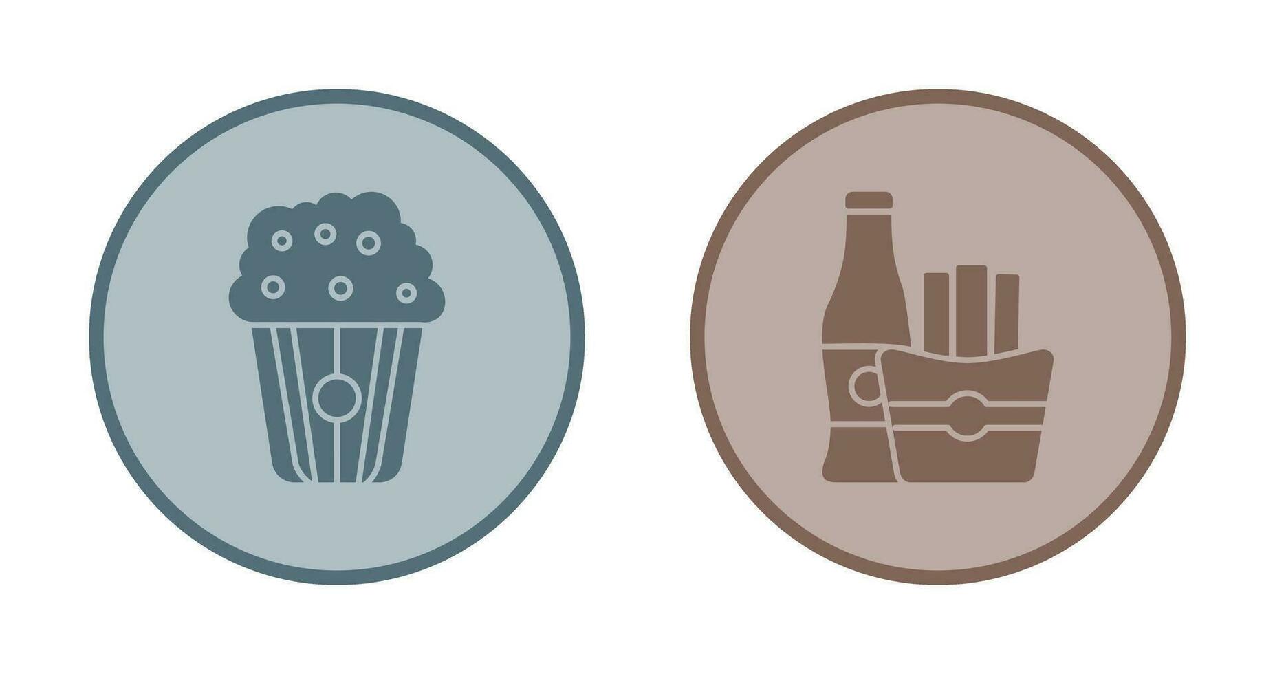 Pop corn and French  Icon vector