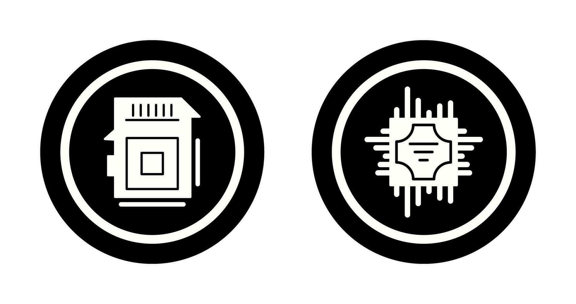 Sd Card and Cpu Icon vector