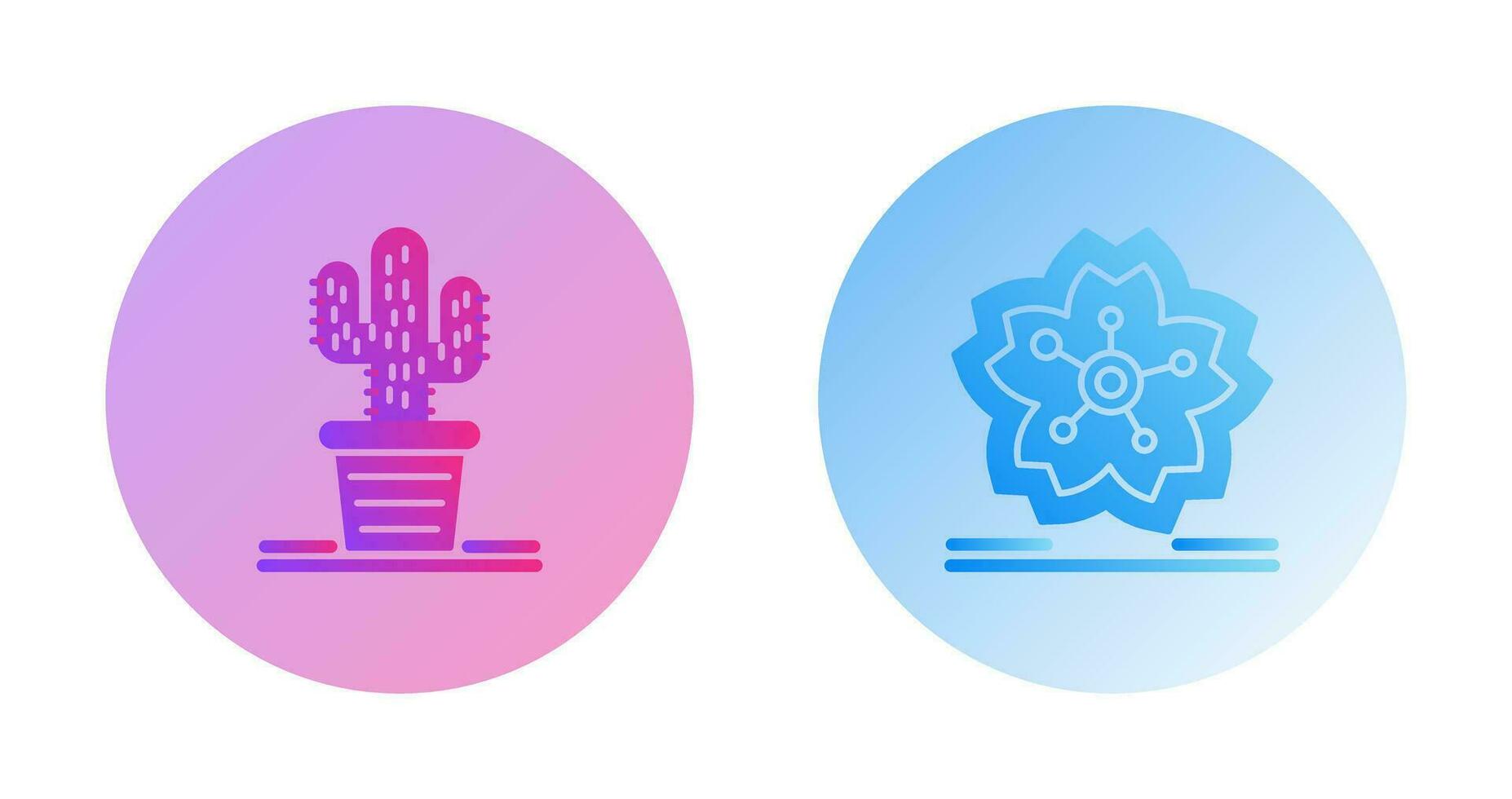 Cactus and Cherry Blossom Icon vector