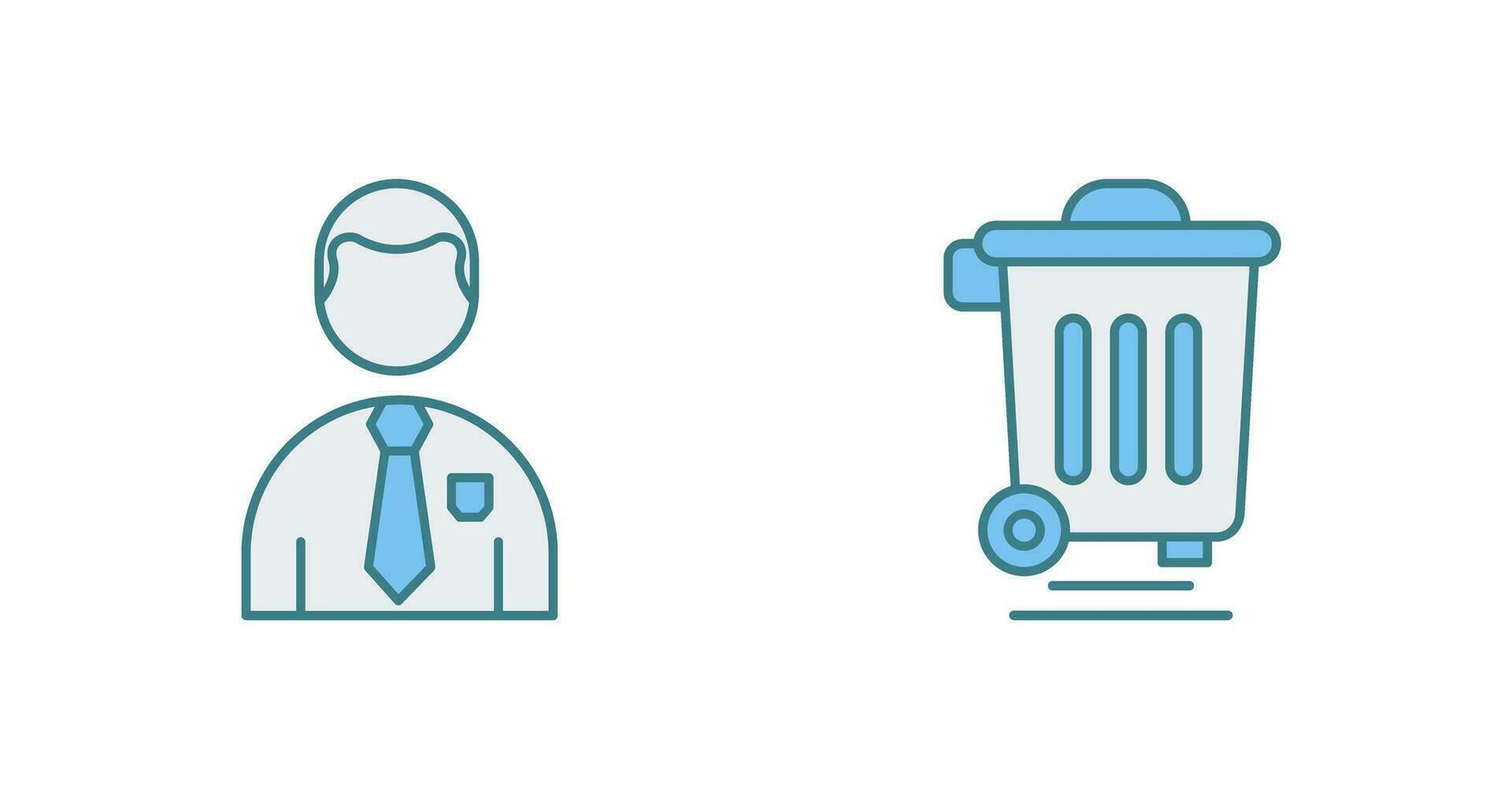 Employee and Dustbin Icon vector