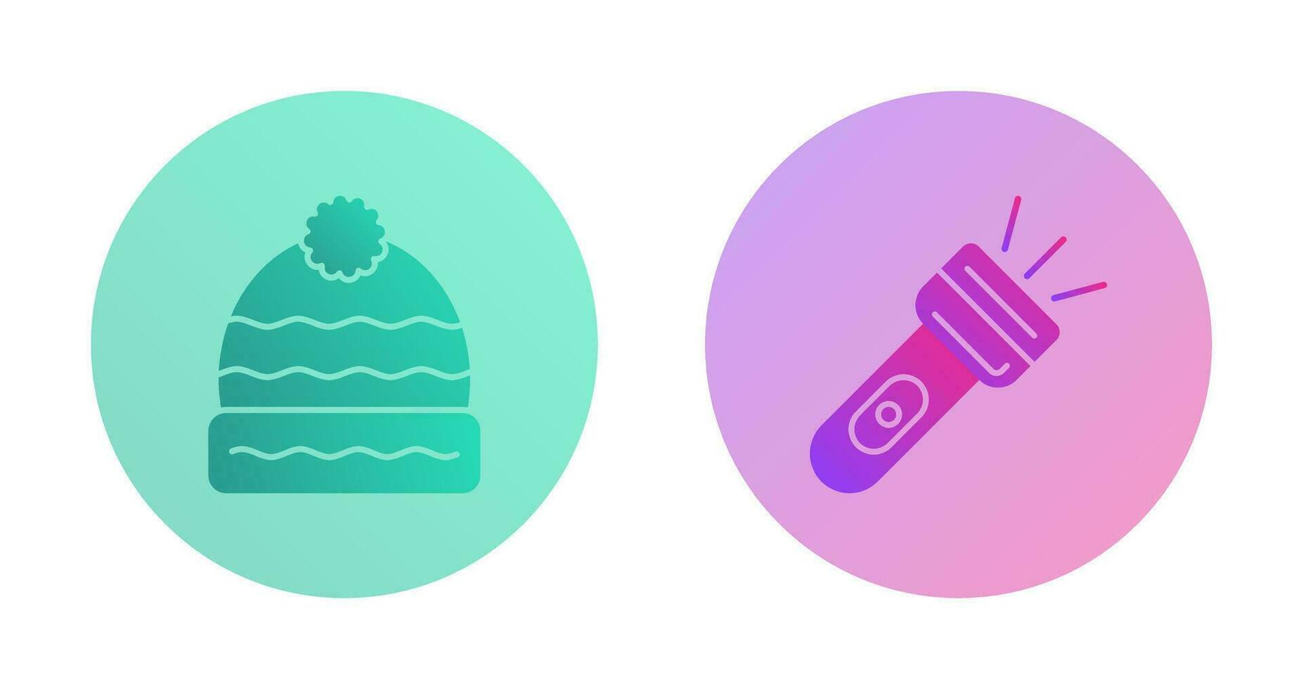 Winter Hat and Flash Light Icon vector