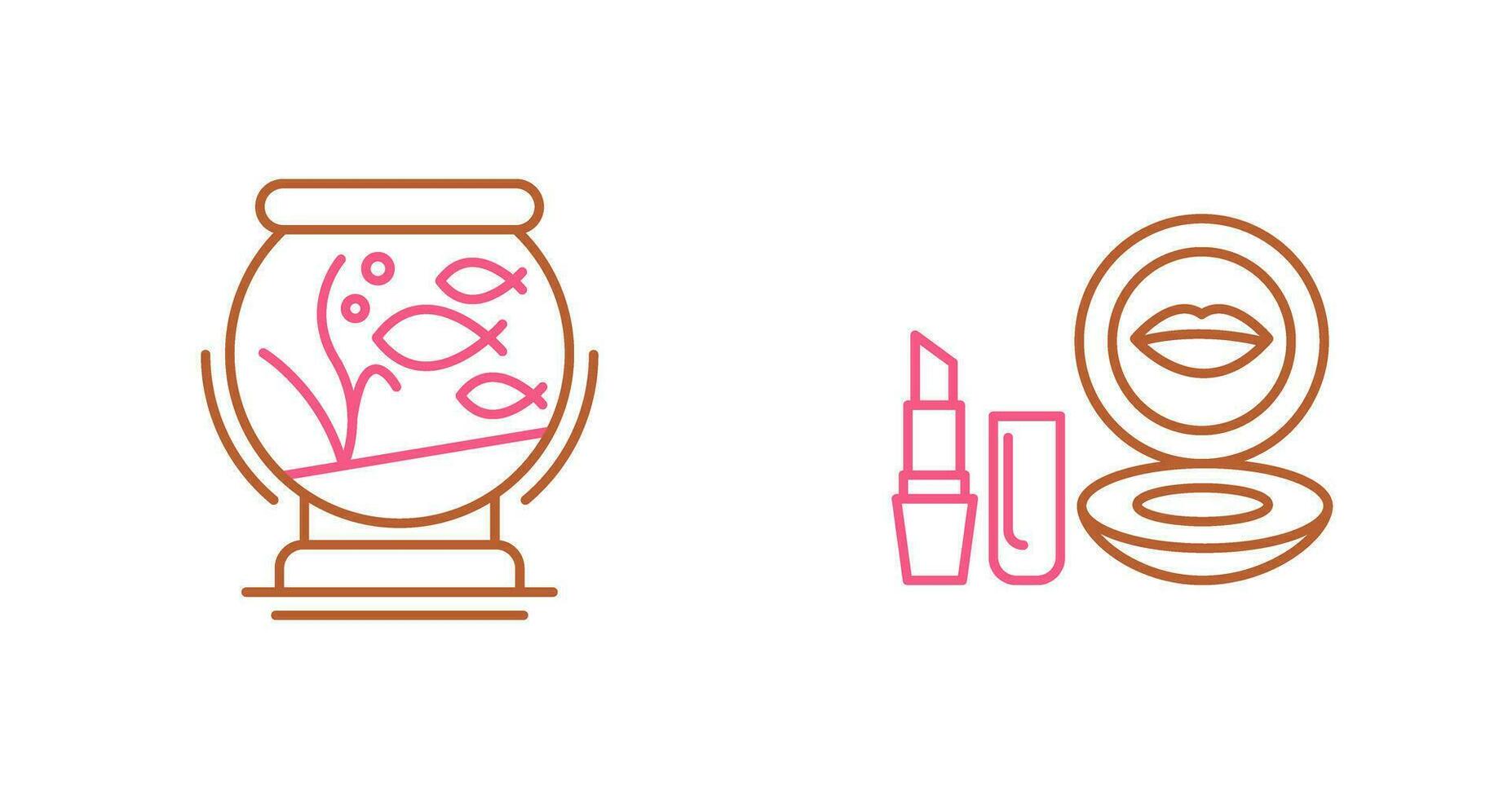 pecera y maquillaje icono vector