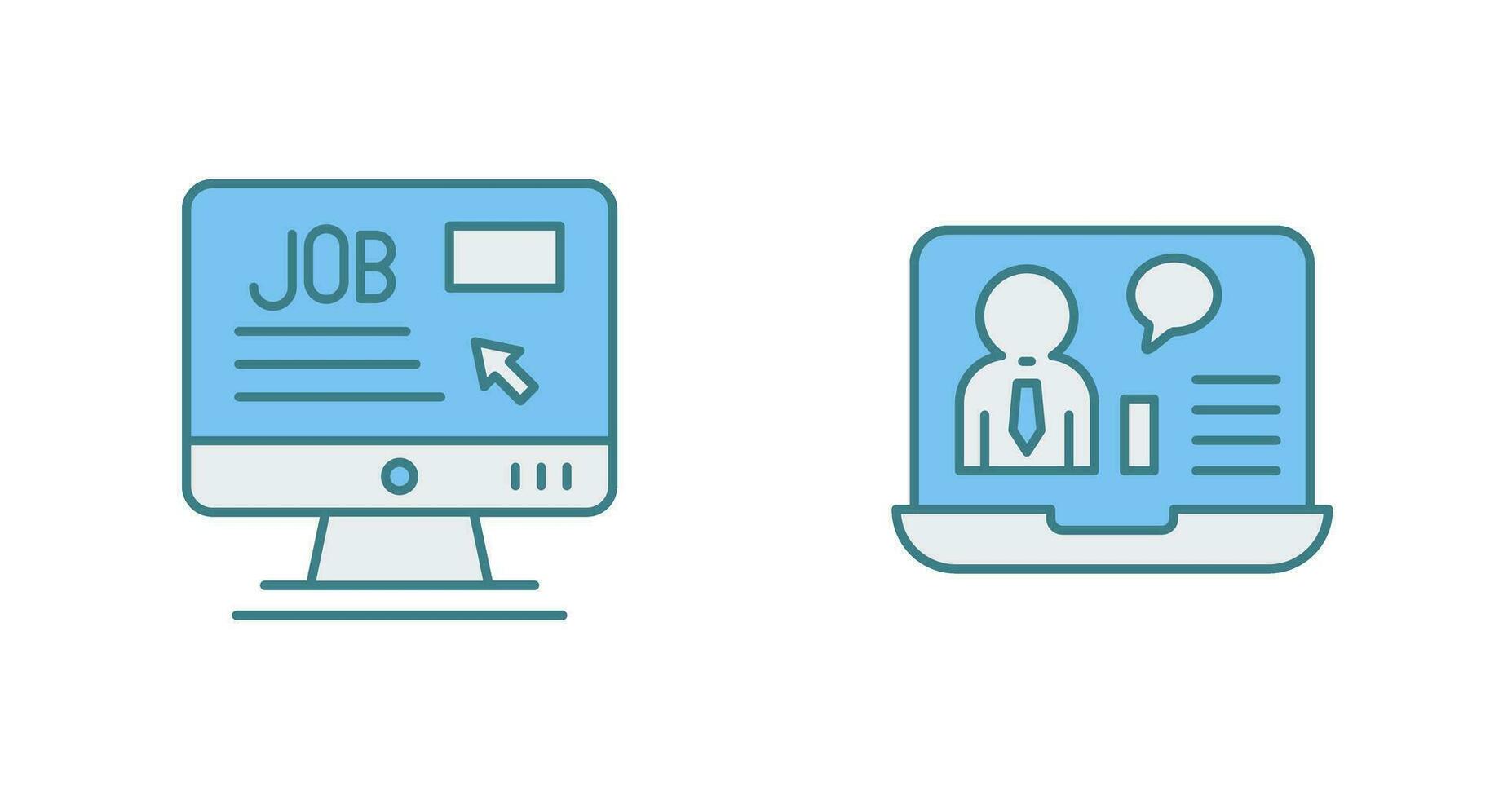 Online Job and Online Job Interview Icon vector