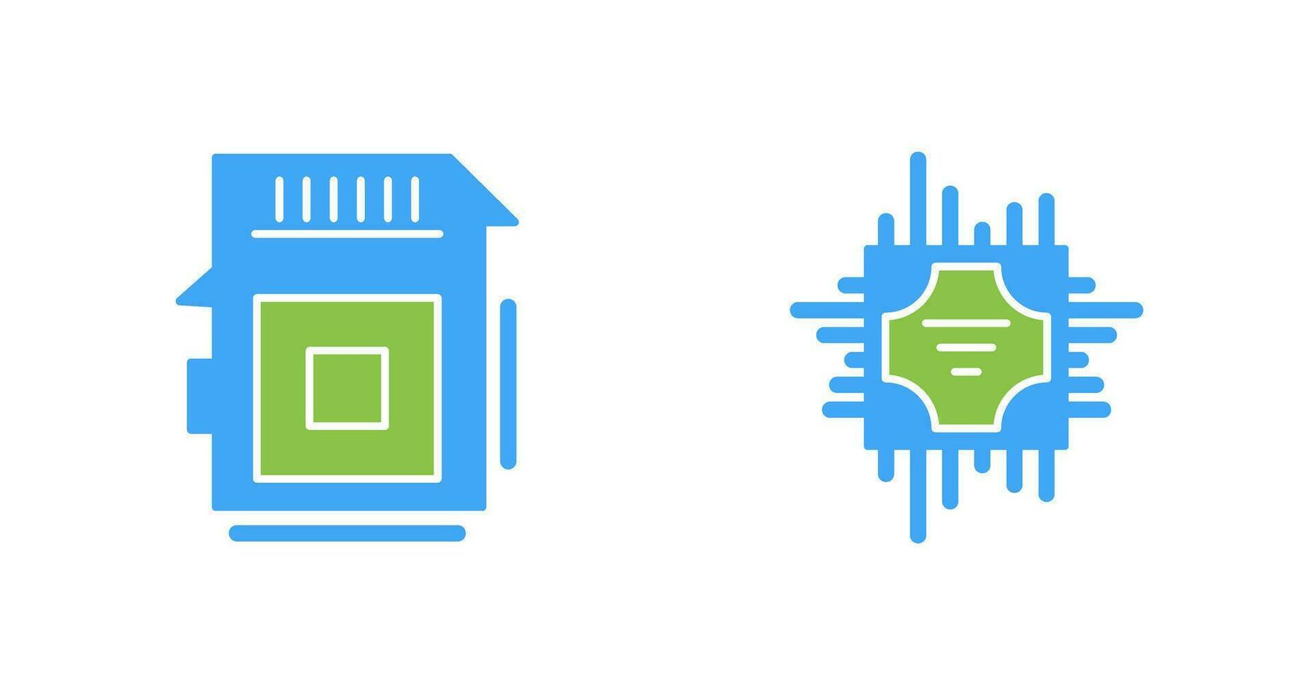 Sd Card and Cpu Icon vector
