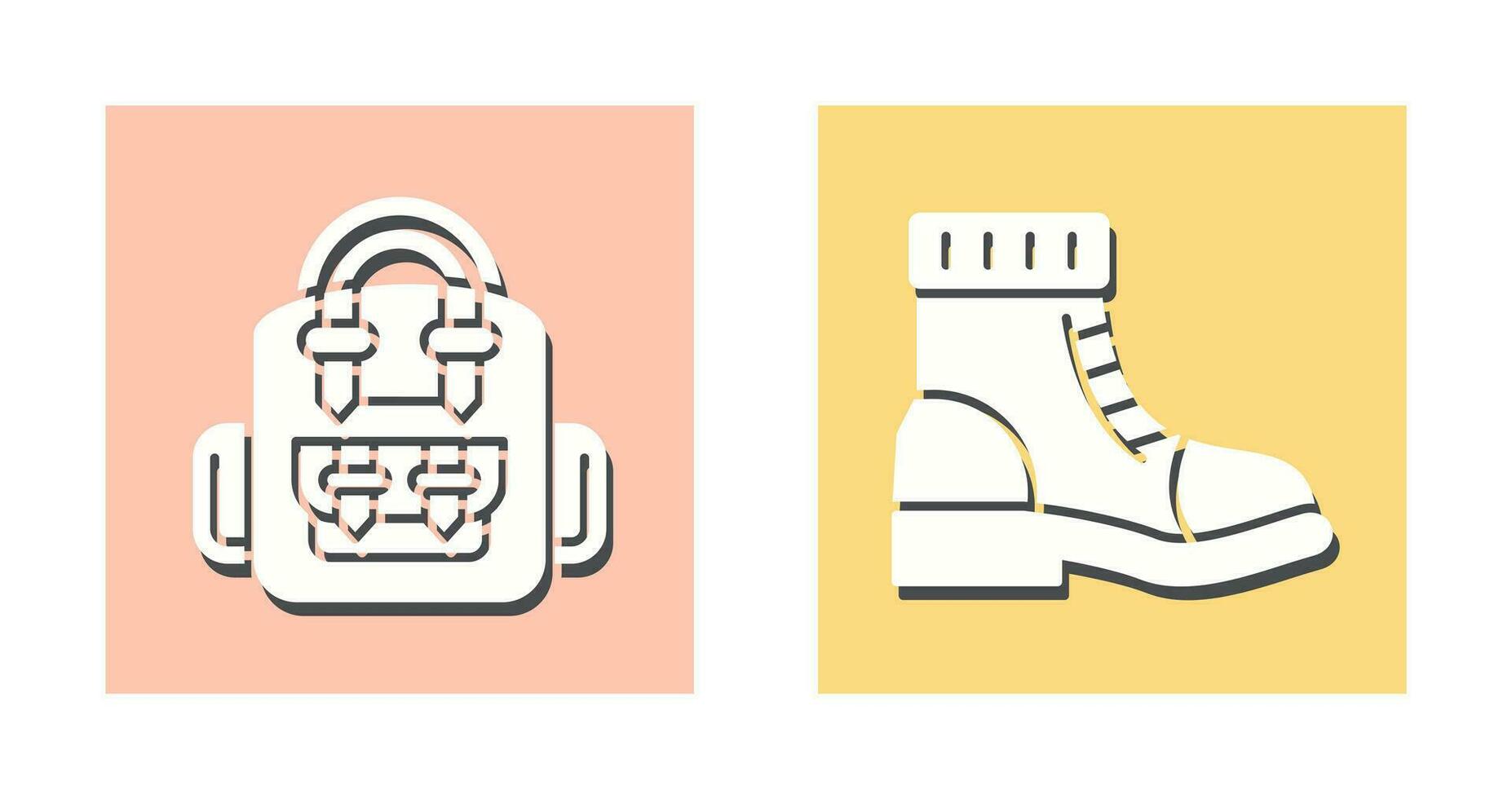 Backpack and Boots Icon vector