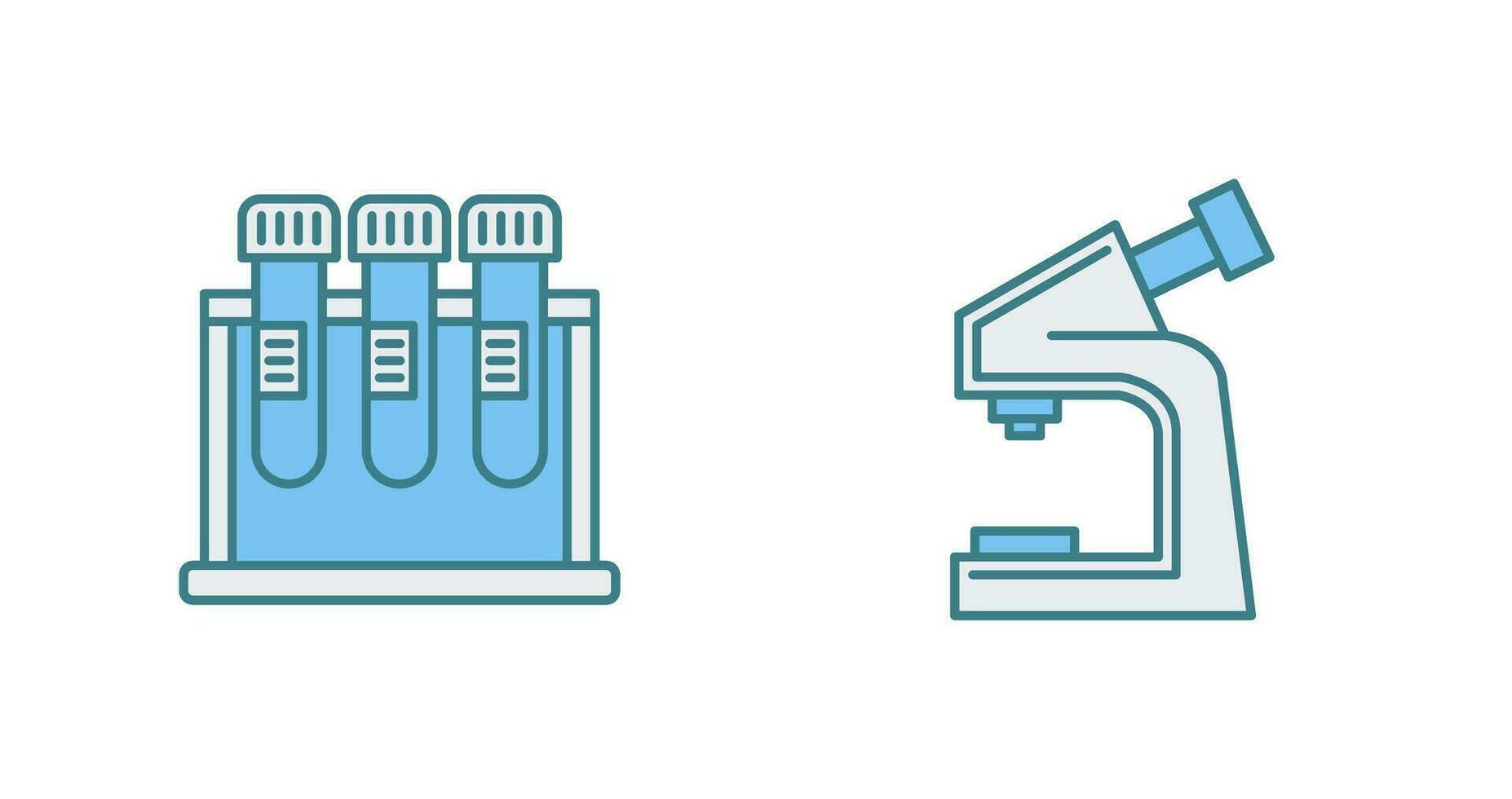 Test Tube and Microscope Icon vector