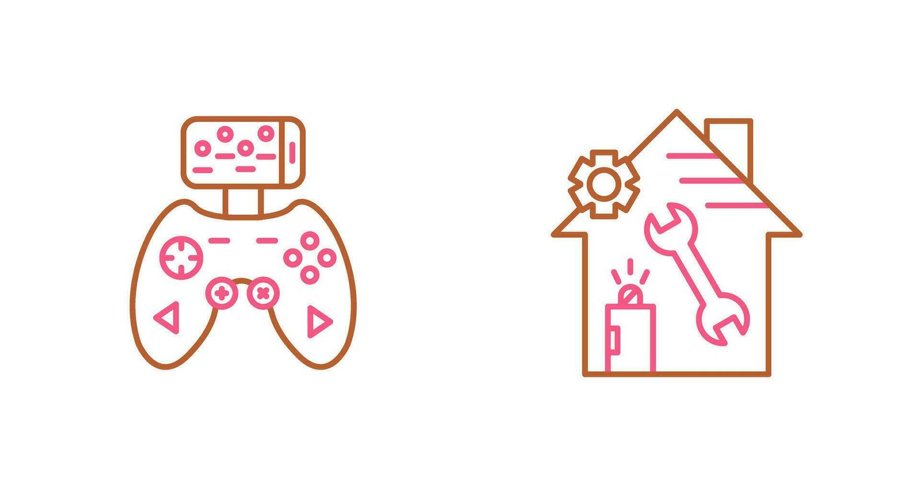 Game Controller and home repair Icon vector