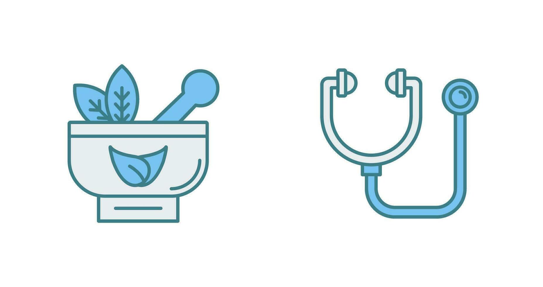 Ayurvedic and Stethoscope Icon vector