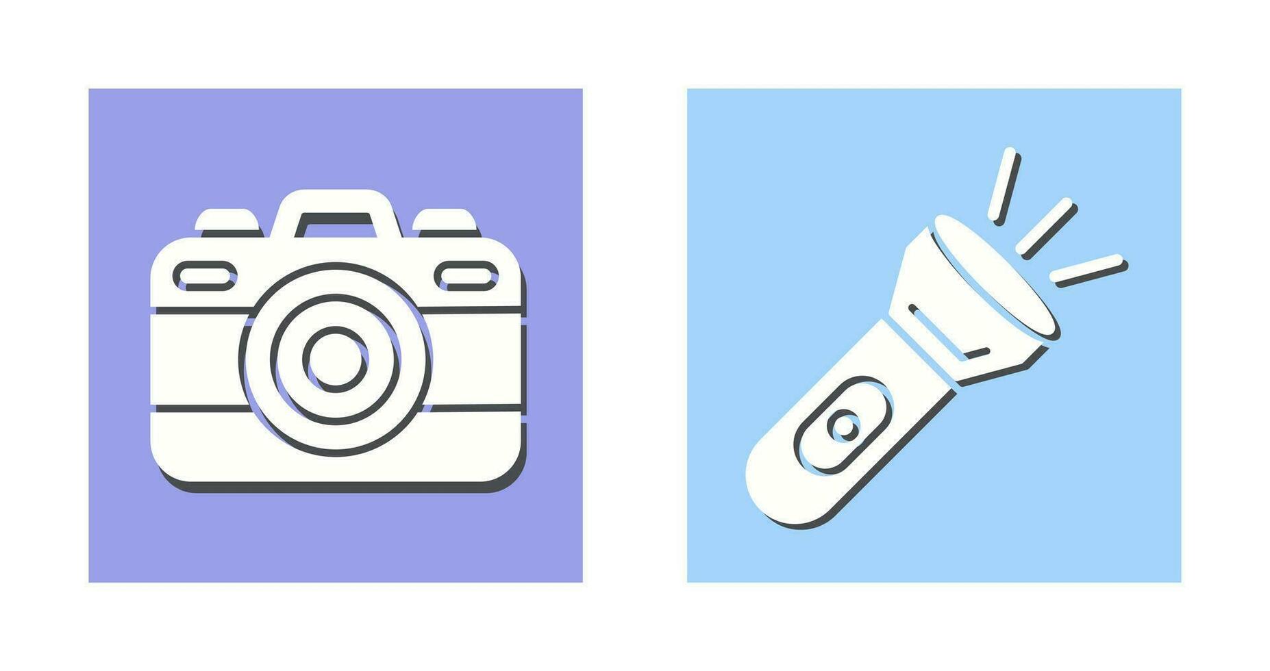 Camera and Flash Light Icon vector