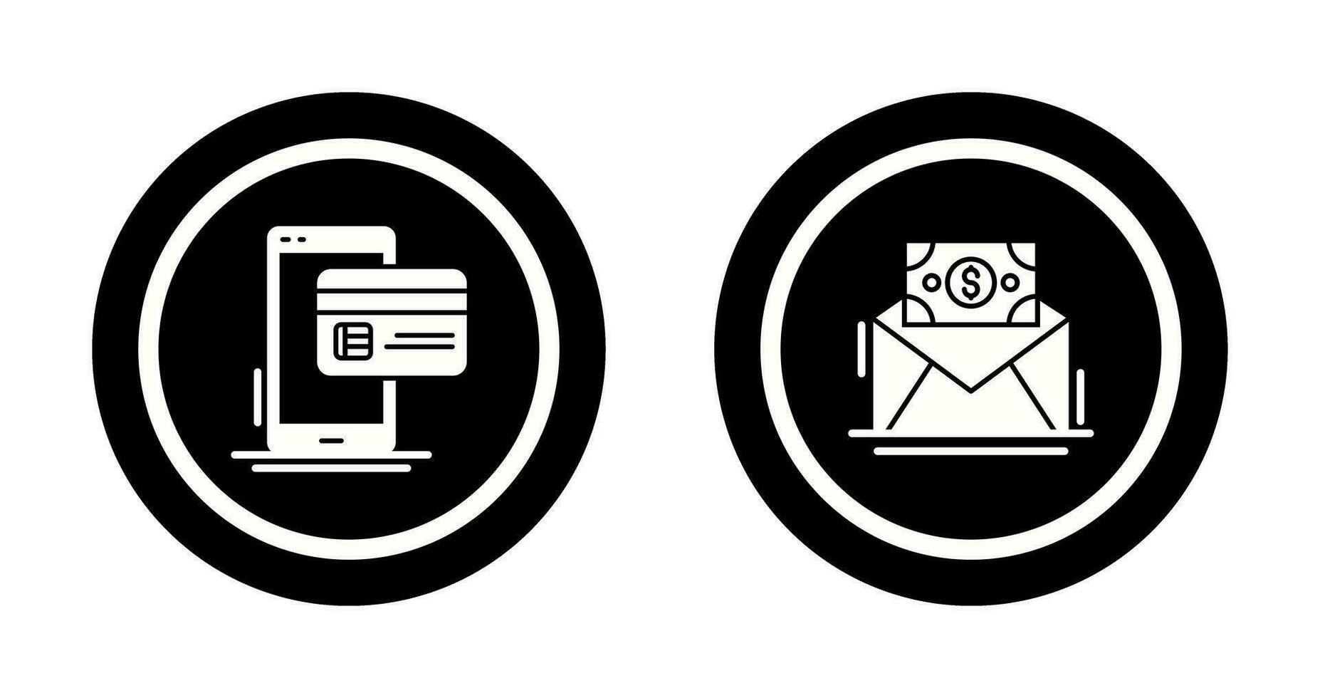 Cashless Payment and Mail Coin Icon vector