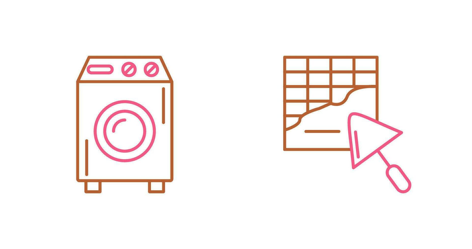 Washing Machine and Plastering Icon vector