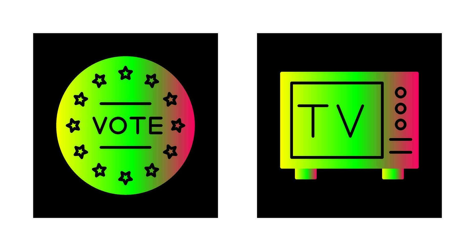 Vote and Tv Icon vector