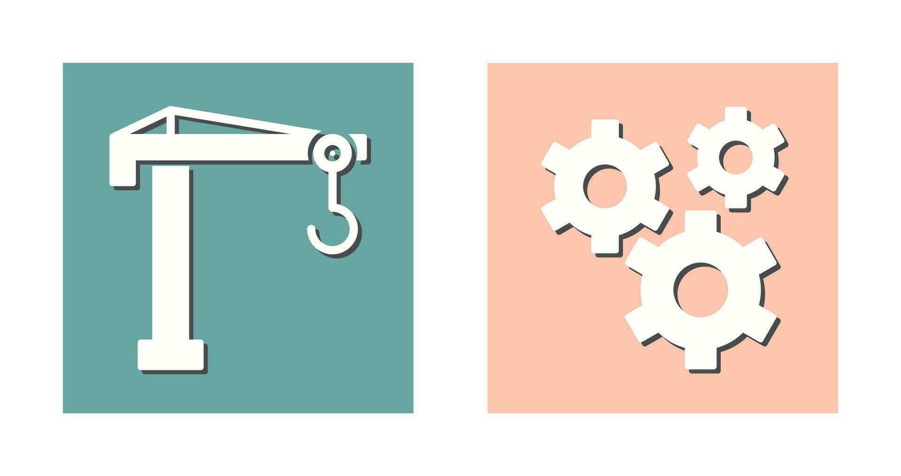 Crane and Gears Icon vector