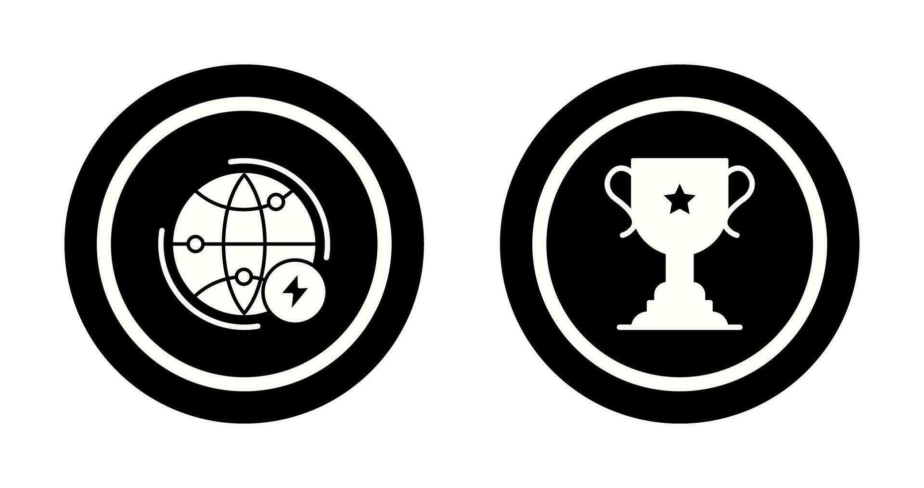Globe Earth and Trophy Icon vector